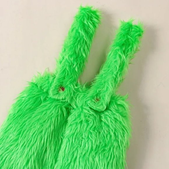 Grinch Who Stole Christmas Baby Boy Fur Overalls Outfit Set - Picture 4 of 6